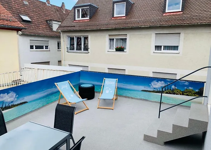 Schönes Terrasse 2p. Stadtnah Wlan Apartamento *